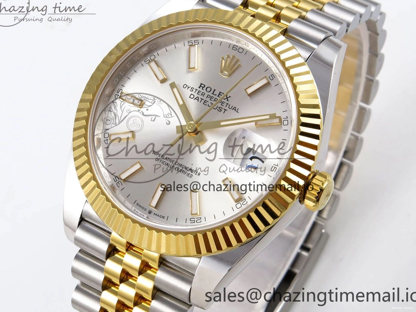 0106 DateJust 41 SS YG ARF 1:1 Best Edition 904L Steel Silver Stick Dial on Jubilee Bracelet SH3235 (Gain Weight) SoftTouch 1227